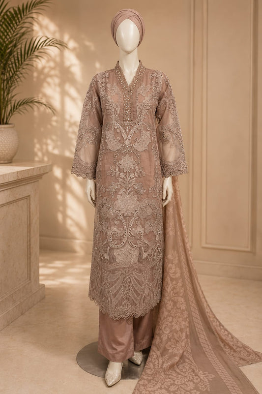 Dusty Rose Embroidered Cutwork Suit