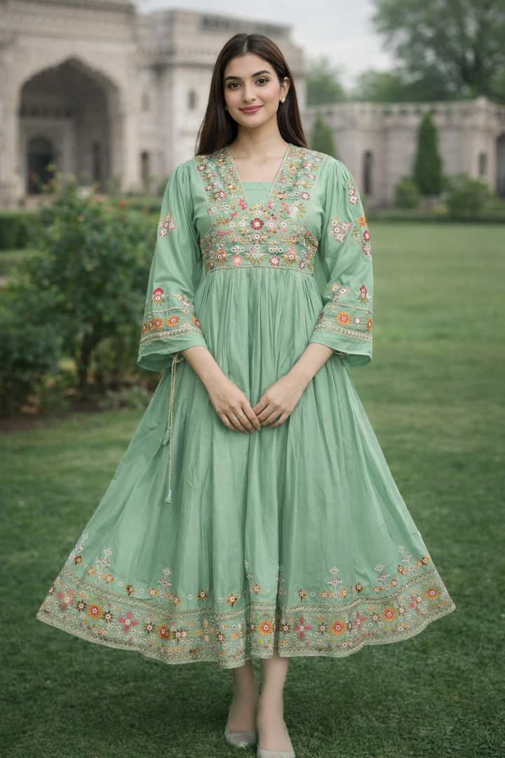 Peach Coral Embroidered Suit