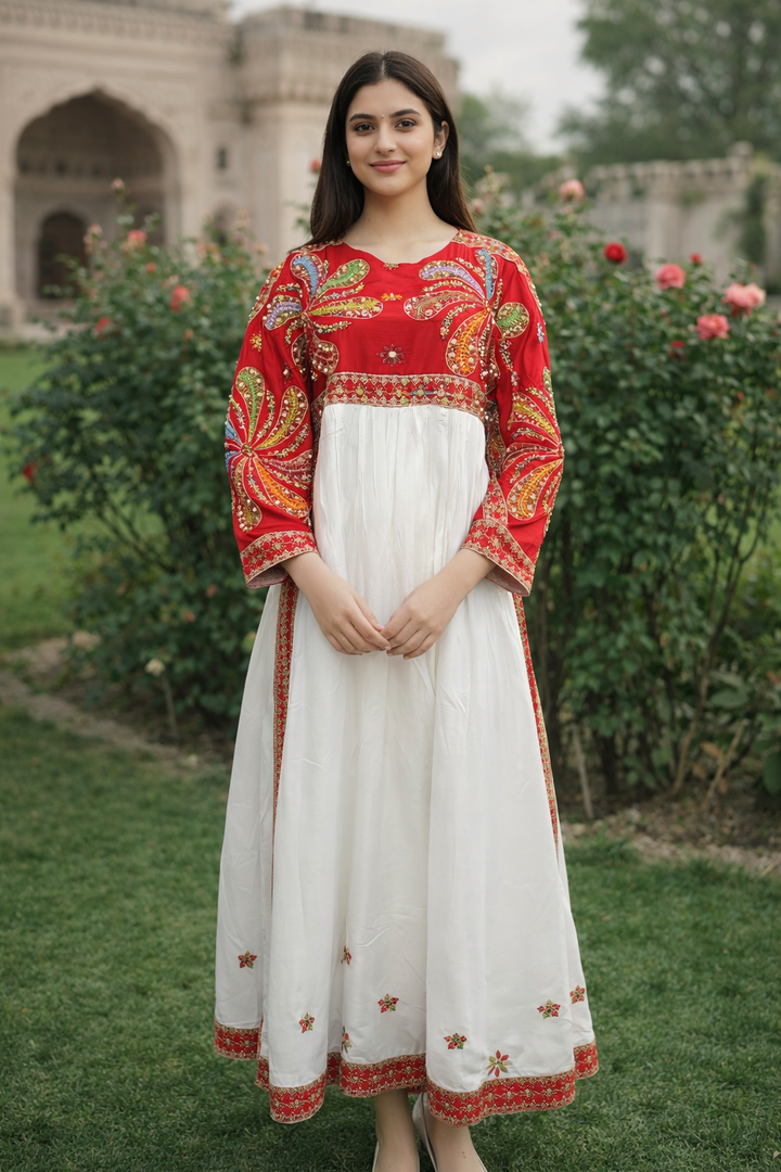 Ivory White Embroidered Suit